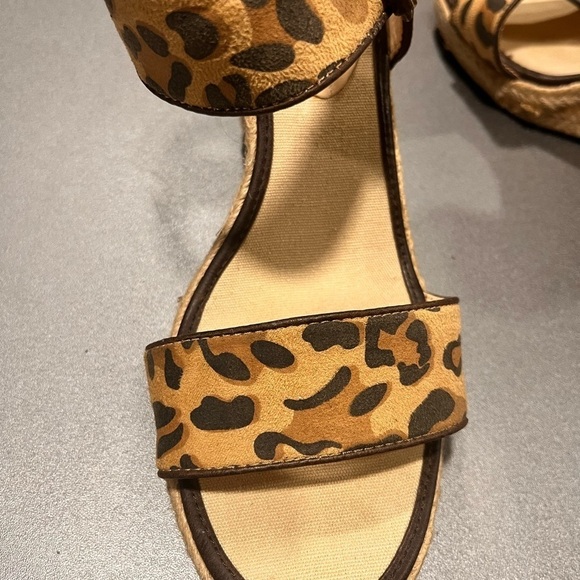 Relativity Espadrille Leopard Print Wedge Chunky Heel Y2K Sandals Size 8.5 Boho - Picture 9 of 10
